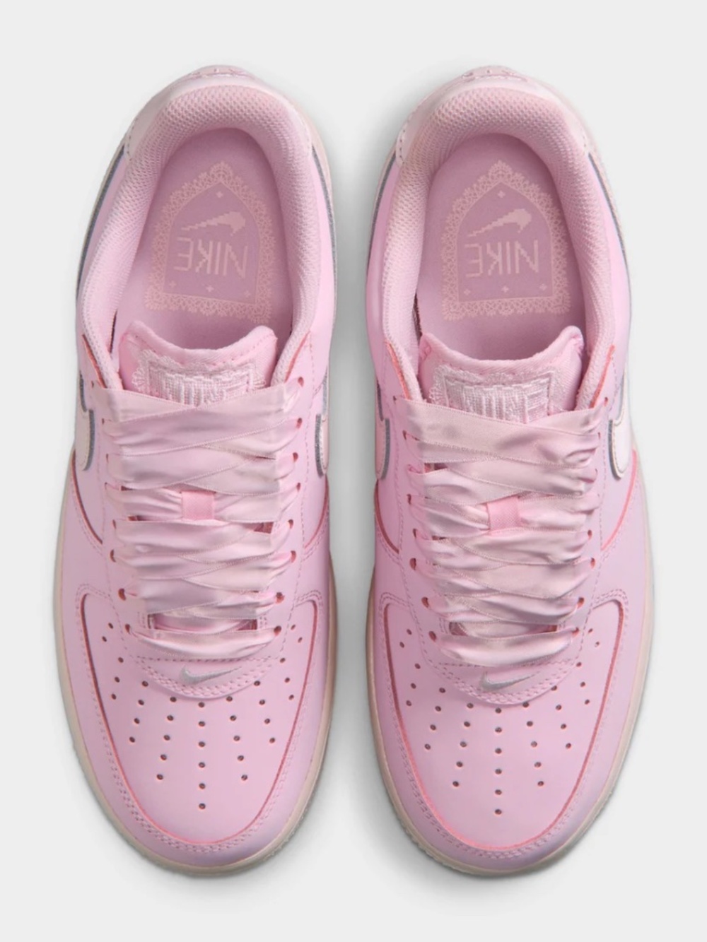 NWT Nike Air Force 1 Coquette Lace Pink with Satin Laces